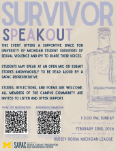 SAPAC Survivor Speak Out